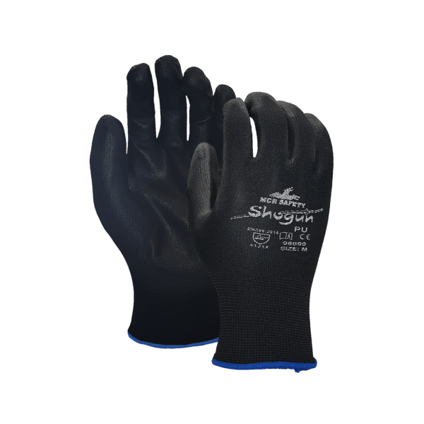 Guante 60% Poly Negro con 40% recub PU negro