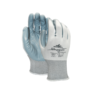 Guante 40% poly blanco con 60% recub nitrilo gris