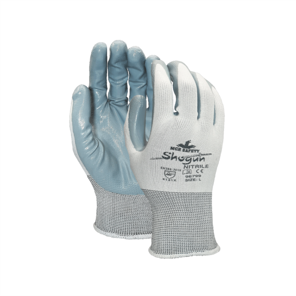 Guante 40% poly blanco con 60% recub nitrilo gris