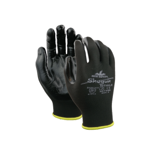 Guante 40% poly negro con 60% recub nitrilo negro