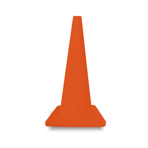 CONO DE PVC CON BASE NARANJA 70 CM.