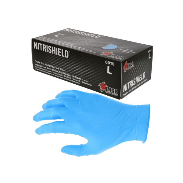 Gte NITRISHIELD, nitrilo, 4.5 mil, sin talco, azul