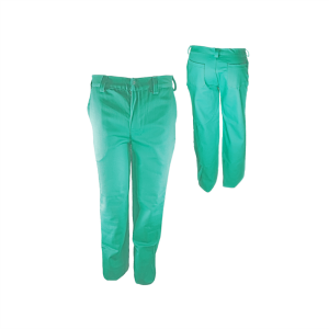 Pantalón verde retardante de fuego, cintura con elástico