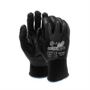 Gte MEMPHIS totalmente recub nitrilo negro sobre nylon negro
