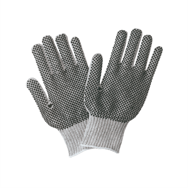 Guante 70/30 alg/poly pvc ambos lados ligero gris