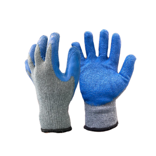 GUANTE POLIESTER ALGODON CON PALMA DE LATEX AZUL