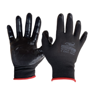 GUANTE NYLON NEG. C/PALMA DE NITRILO NEGRO